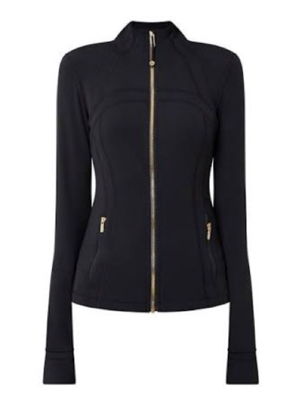 lululemon athletica Black Bomber Jacket with Gold Zipper